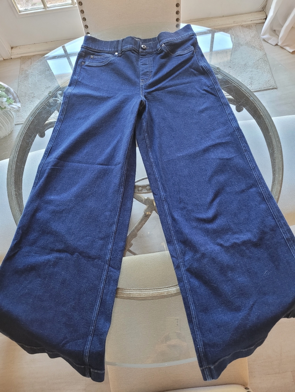 SPANXshape EveryWear™ Pull-On High Waist Wide Leg Jeans in a dark indigo wash 1X - Picture 4 of 6
